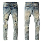 Amiri Jeans Casual Hip Hop Painted Slim Jeans Men #684
