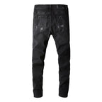 Amiri Jeans Casual Hip Hop Splash-Ink Painted Slim Jeans Men