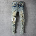 Amiri Jeans Casual Hip Hop Painted Slim Jeans Men #684