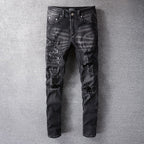 Amiri Jeans Casual Hip Hop Washed Splash-Ink Painted Slim Jeans