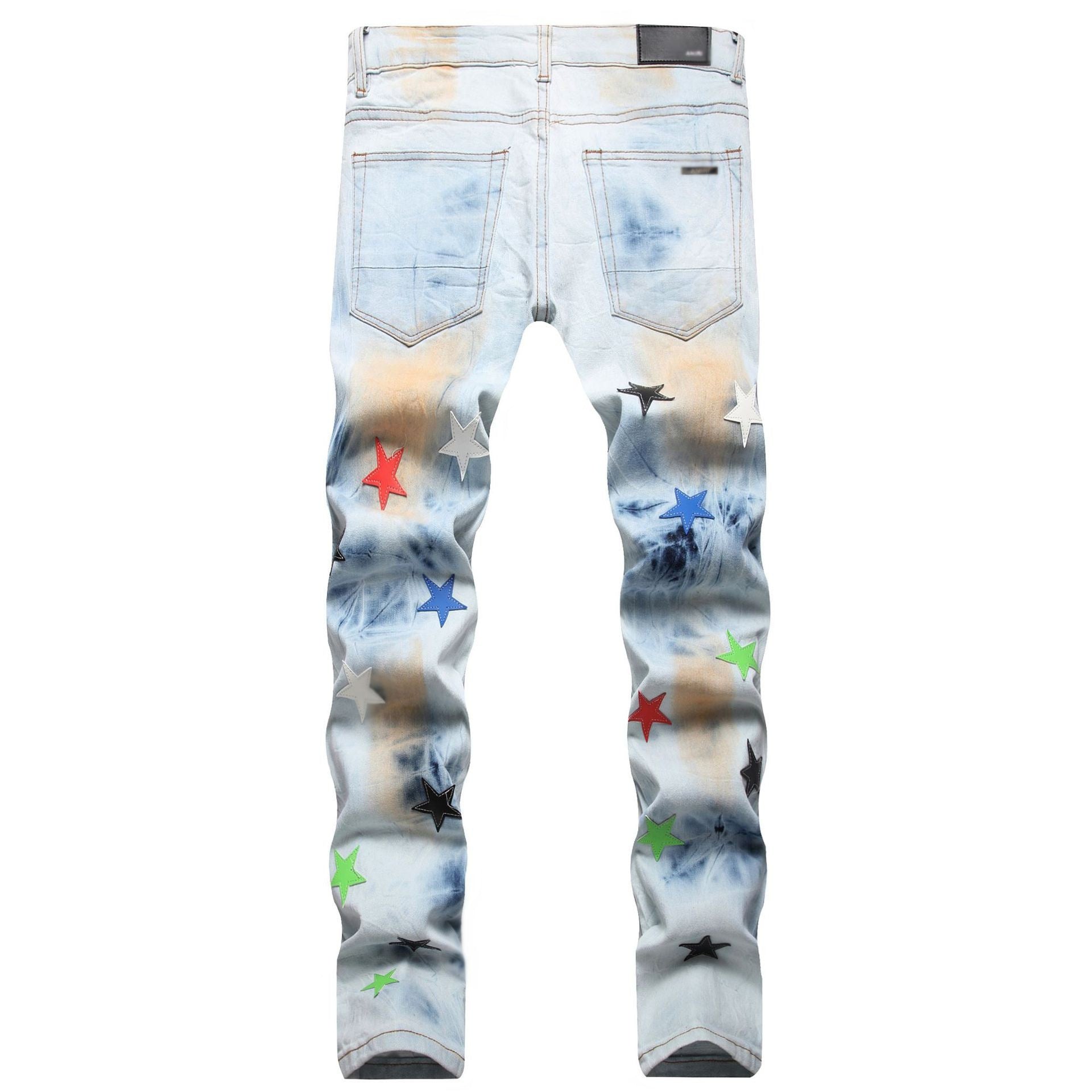 Amiri Jeans Stars Ripped Stretch Jeans