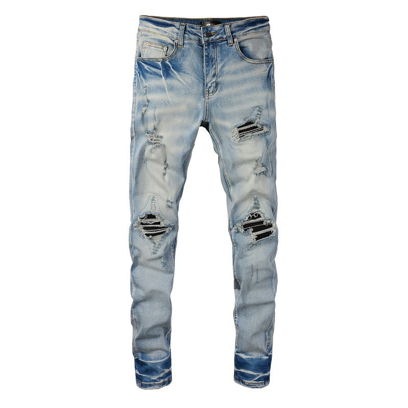 Amiri Jeans Casual Hip Hop Washed Splash-Ink Painted Jeans Men #848