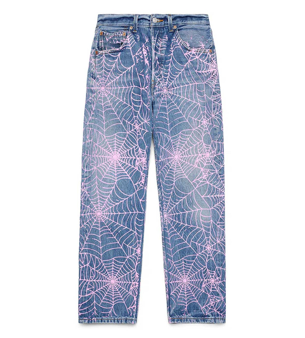 Sp5der AOP Web Vintage Denim 501 Blue/Pink