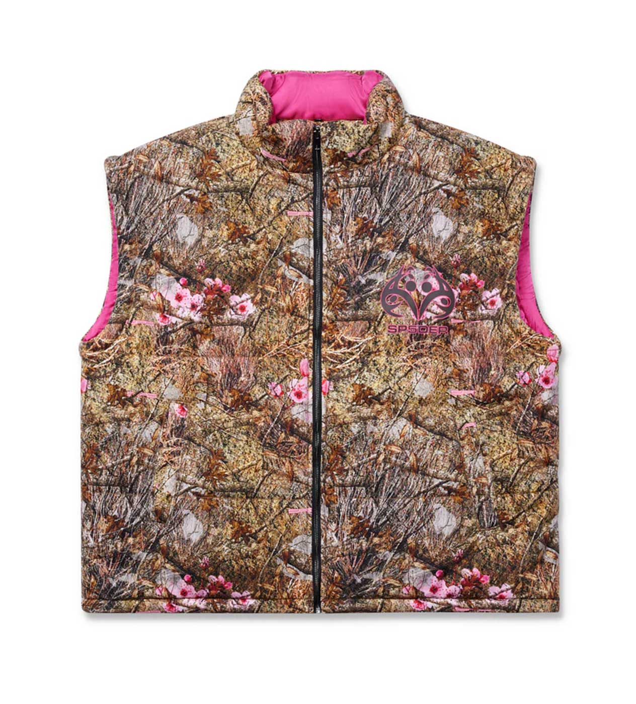 Sp5der Real Tree Puffer Vest Camo Pink