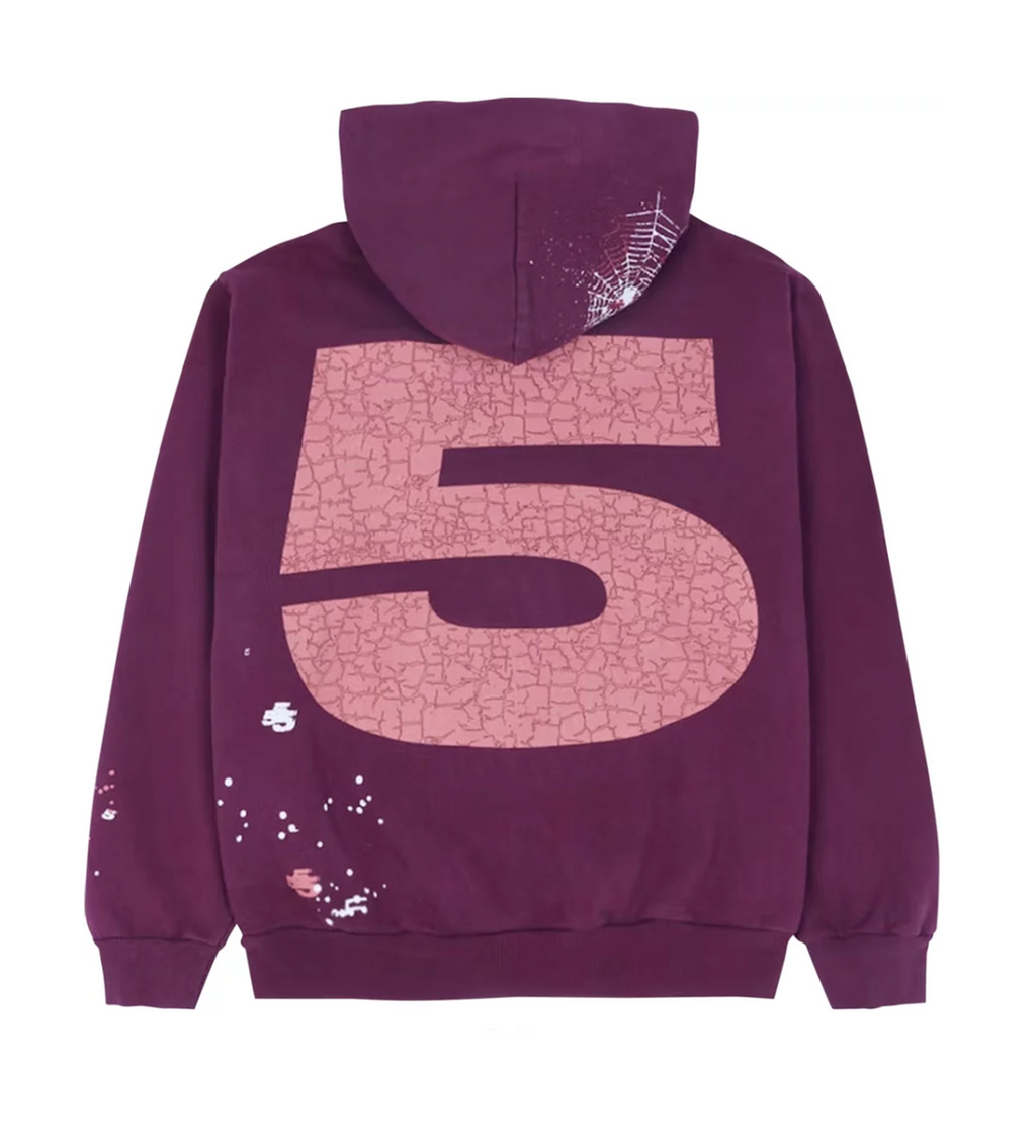 Sp5der Nocturnal Highway Hoodie Dark Purple